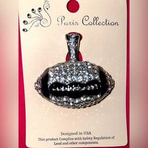 Black color & Silver Rhinestone 🏈 Football Keychain